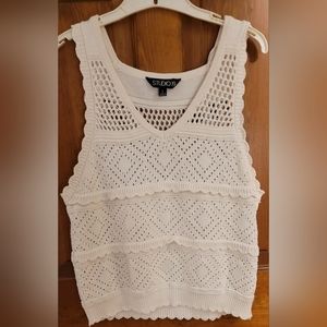 Studio 29 cream tank top, nice detail, Size L